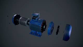 Asynchronous electric motor rotation by parts [upl. by Chariot]