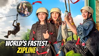 World’s Fastest Zipline in Mountains😱Destination Wedding Ka Soch Liya😍Sistrology [upl. by Zabrine]