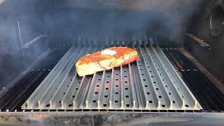 Grilling a steak  New York Strip Traeger Grills [upl. by Sitruk]