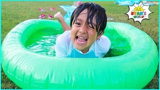 Ryan plays and slide in the slime Pool [upl. by Legir]