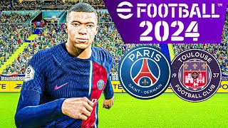 eFootball 2024 PSG vs Toulouse  Trophée des Champions  Ultra Realism Gameplay MOD 4K HDR [upl. by Aretha]