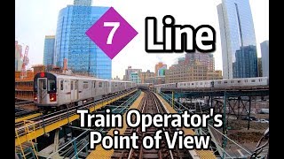 ⁴ᴷ⁶⁰ NYC Subway Front Window View  The 7 Express to Manhattan [upl. by Yedok]