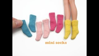 DIY Miniature Doll Mini Socks Stockings  Easy [upl. by Zipnick]