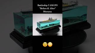 YAMATO Wreck quotBefore and Afterquot Diorama shorts diorama resinart yamato epoxyart dioramas [upl. by Nwadal]