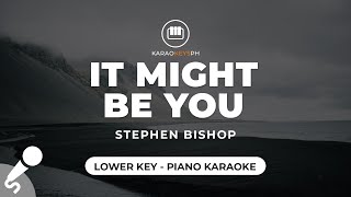 It Might Be You  Stephen Bishop Lower Key  Piano Karaoke [upl. by Htiek]