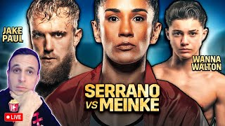 Amanda Serrano vs Nina Meinke amp Jake Paul vs Ryan Bourland LIVESTREAM WATCH PARTY [upl. by Whalen]