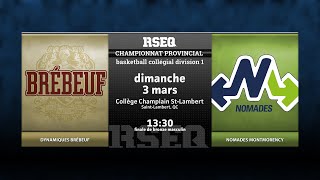 RSEQ D1 Basketball Masculin 🏀 Bronze Montmorency v JeandeBrébeuf 20240303 [upl. by Oak]