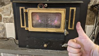 Tips for tending a Hitzer 503 anthracite coal burning fireplace insert with gravity fed hopper [upl. by Nireil]