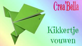 Kikker vouwen  Origami  CreaBella [upl. by Nrevel533]