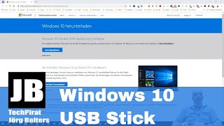 Windows 10 USB Bootstick erstellen  oder ISO Datei laden und erstellen [upl. by Yeslek131]