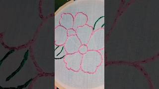 embroidery chain stitch flower stitching short video amp [upl. by Anaud]