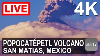 🔴 Live Now 247 Erupting Popocatépetl Volcano from San Matias Tlalancaleca Mexico in 4K Ultra HD [upl. by Lucinda]