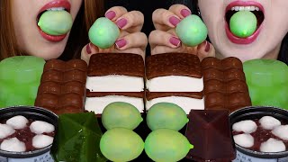 ASMR CHOCOLATE MELON EGG CAKES MATCHA MOCHI ICE CREAM CUP BUBBLY CHOCOLATE BIG ICE CREAM SANDWICH [upl. by Jay]