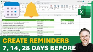 How to Create Reminders in Excel  Due Date Reminder Formula  Conditionally Format Before Expired [upl. by Kenton171]