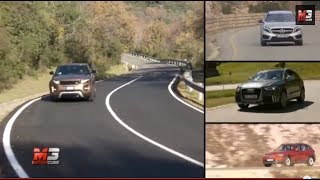 2014 AUDI Q3 VS BMW X1 VS MERCEDES GLA VS RANGE ROVER EVOQUE  TEST DRIVE [upl. by Chil645]