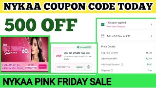 nykaa coupon code today 500 off  nykaa pink friday sale [upl. by Osbert]