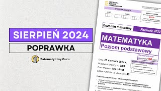 Sierpień 2024  ODPOWIEDZI  matura poprawkowa z matematyki rozwiązania [upl. by Neggem]