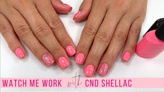 Full Salon StepbyStep Manicure wCND Shellac non invasive Watch Me Work 💖 [upl. by Noreh]