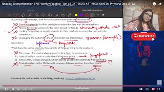 Reading Comprehension LIVE Weekly Practice with Note MakingSet 4CAT22XAT23OMETsPriyasha Das [upl. by Patrizius977]