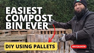 How To Build A DIY Compost Bin  Easy Free Compost Bin From Pallets [upl. by Ujawernalo]