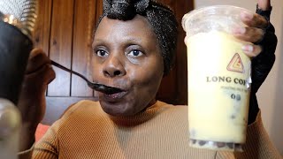 Slurping Passion Fruit Frozen 🧋Bubba Tea ASMR Eating Sounds [upl. by Iluj]