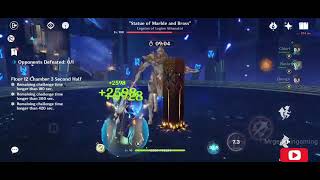 Abyss 51 full star clearing 12 floor final chamber Genshin Impact genshinimpact gameplay [upl. by Frisse]