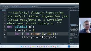 Silnia iteracyjnie implementacja w Pythonie [upl. by Ruhtua617]