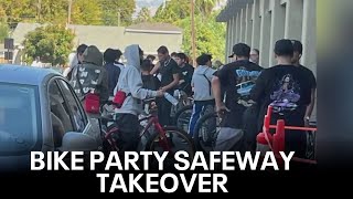 Bike party takes over Safeway parking lot in San Jose and harassed residents  KTVU [upl. by Etteloc]