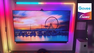 AMAZING TV BACKLIGHT LED STRIPS How to install LED light behind TV  Govee Immersion Ambient Kit [upl. by Yraeht501]