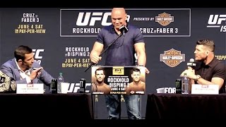 Luke Rockhold and Michael Bisping Trash Talk Hits a Fever Pitch at UFC 199 Presser [upl. by Ehsom]