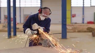 How to cut off with a bonded abrasive wheel on an angle grinder [upl. by Curr]