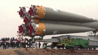 Expedition 27 Crew Prepares for Launch as their Soyuz Rocket Move to Launch Pad [upl. by Merrielle]