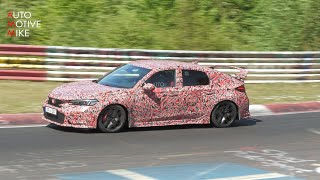 2023 HONDA CIVIC TYPE R SPIED TESTING AT THE NÜRBURGRING [upl. by Llehsim]