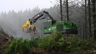 John Deere 959M Feller Buncher Showdown [upl. by Anigriv]