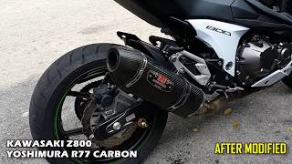 Kawasaki Z800 Yoshimura R77 Modified Exhaust by Ayah Pong [upl. by Ahsinom]