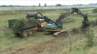 Excavator loads seldom half track dumper at Blerickthe NL [upl. by Econah955]