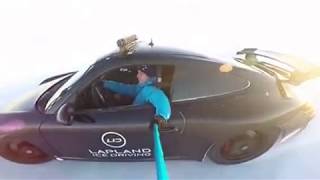 Dorian Boccolacci  Ice driving with a Porsche GT3 in Laponia [upl. by Llehcsreh]