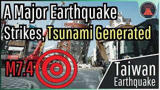 Taiwan Earthquake Update Magnitude 74 Quake Strikes Hualien Tsunamis Generated [upl. by Sirovaj]