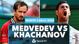 Daniil Medvedev vs Karen Khachanov Match Highlights  Monte Carlo 2024 [upl. by Lesoj]