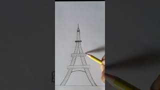 drawing of Eiffel Tower step by step  art drawingstyles drawingtechniques [upl. by Laurel679]