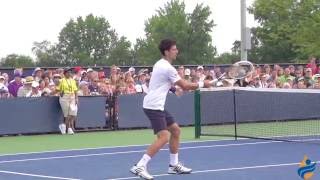 Novak Djokovic Slow Motion 1st Serve Kick Serve amp Volleys 240FPS 1080p [upl. by Nerwal367]