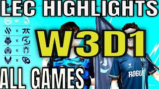 LEC Highlights Week 3 Day 1 ALL GAMES  LEC Spring W3D1 [upl. by Adala]