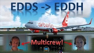 👨‍✈️✈️👨‍✈️ VATSIM Multicrew Flight  Stuttgart to Hamburg  FULL ATC  IFR Flight Example [upl. by Noell202]