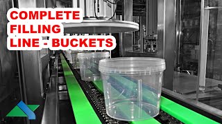 Buckets  Filling And Capping Monoblock I ALBERTINA Machinery [upl. by Eldnek99]