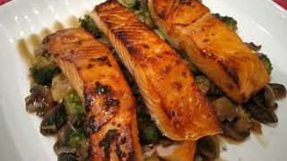 Air Fryer SALMON RECIPE with MUSHROOMS and BROCCOLI  MaiPai 18 [upl. by Barnet3]