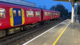 SWR Class 455 8 coaches departs Worcester Park [upl. by Moor]