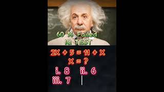 Iq test power of 🧠 iq maths findthevalueofx iq iqtest iqoption genius shorts einstein ein [upl. by Thornie]