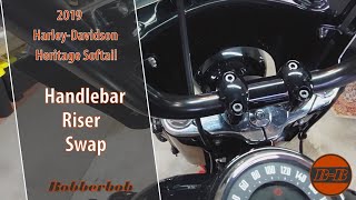 2019 HarleyDavidson Heritage Softail – Handlebar Riser Swap [upl. by Ardnasirk]