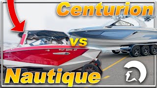 Nautique G23 vs Centurion Ri230  Performance Fuel Efficiency Wake Surf Waves [upl. by Aicilaanna433]