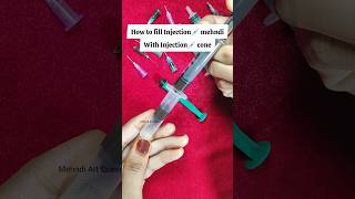 How to make Injection💉Syringe Mehndi Cone injection heena cone mehndi injectionmehndi [upl. by Alyacim]